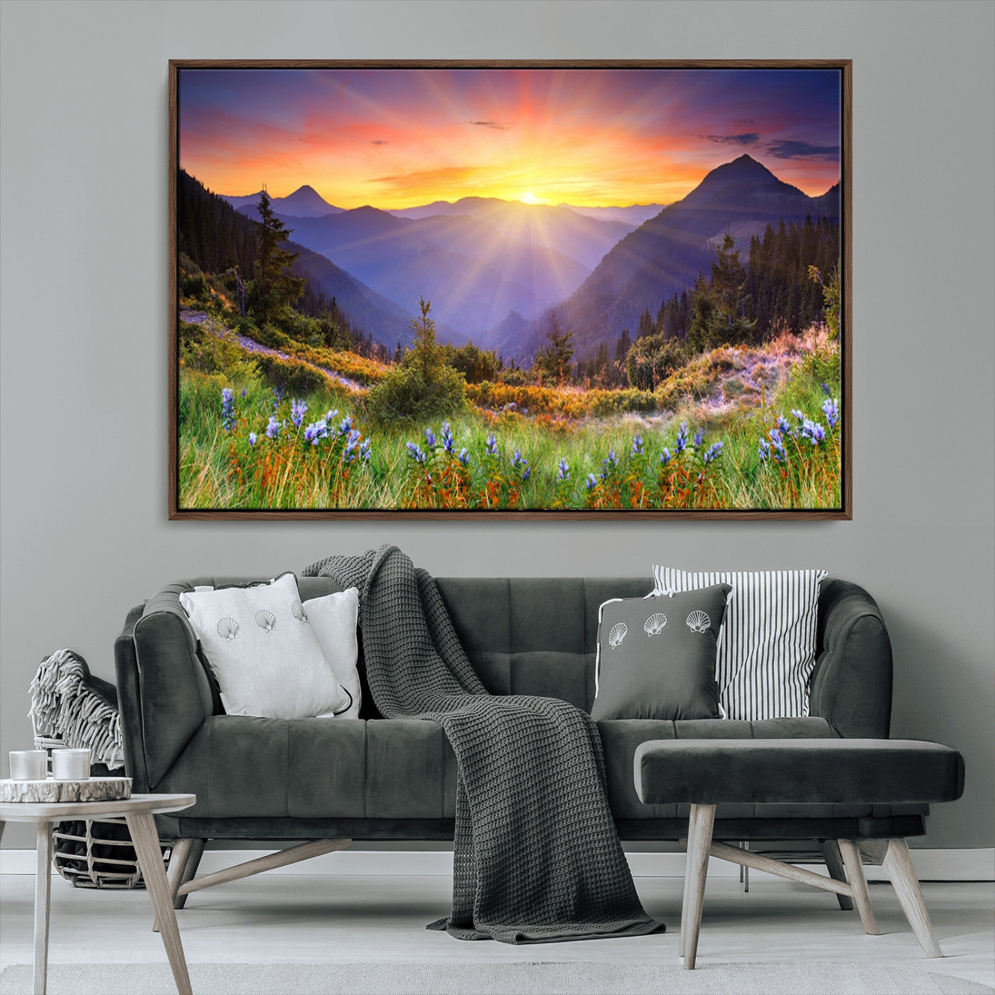 MGV-FC-36X24 - Mountain and Spring Wall Art Canvas Print