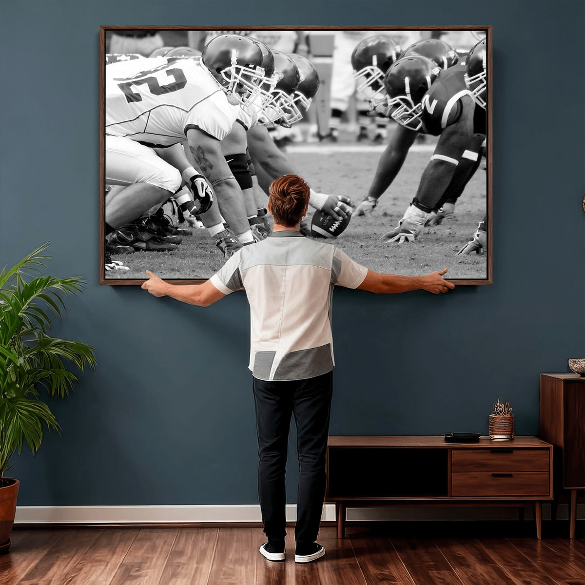 97432-MGV-CV-36X24 - American Football Player Wall Art Canvas Print
