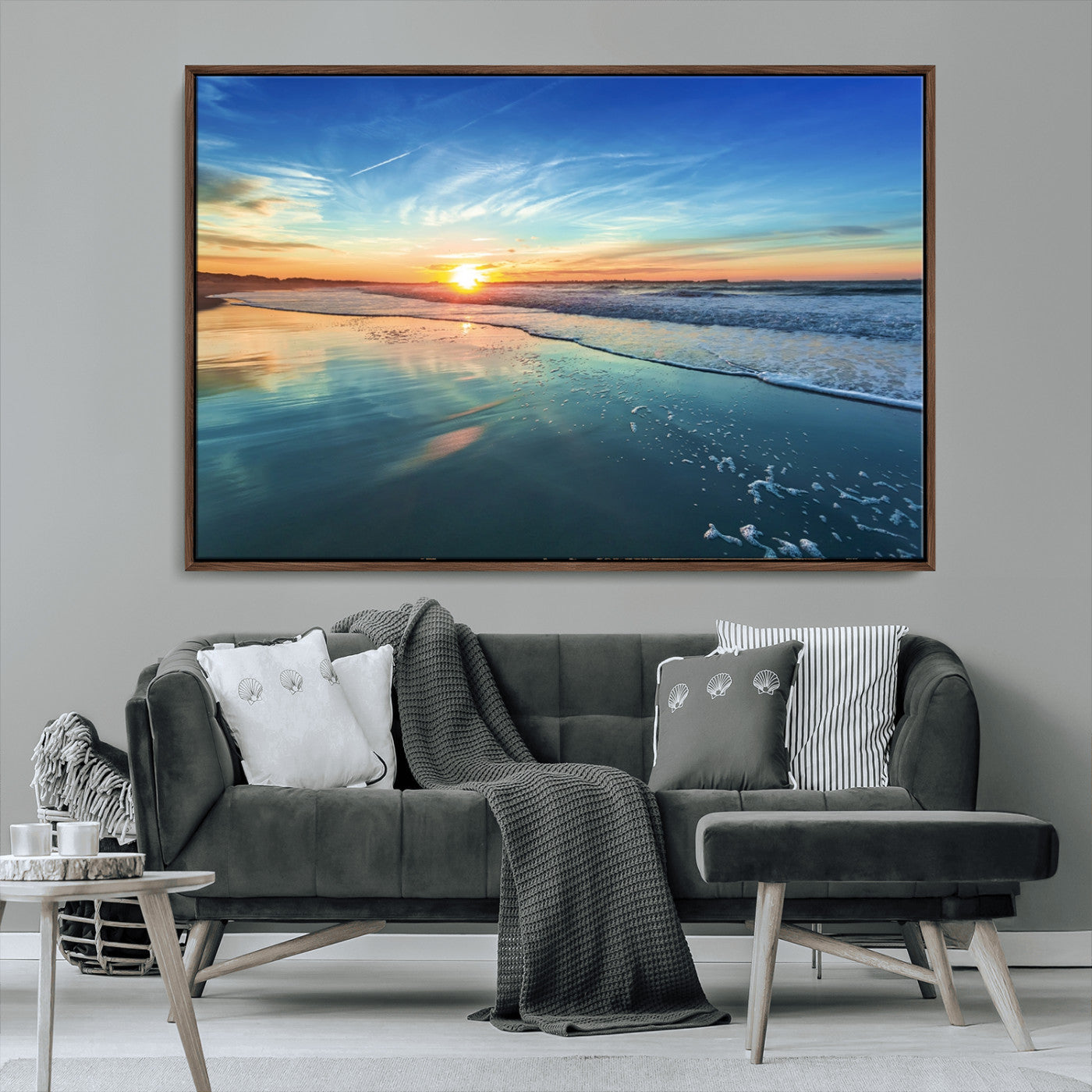 MGV-FC-36X24 - Blue Sky and Beach Wall Art Canvas Print