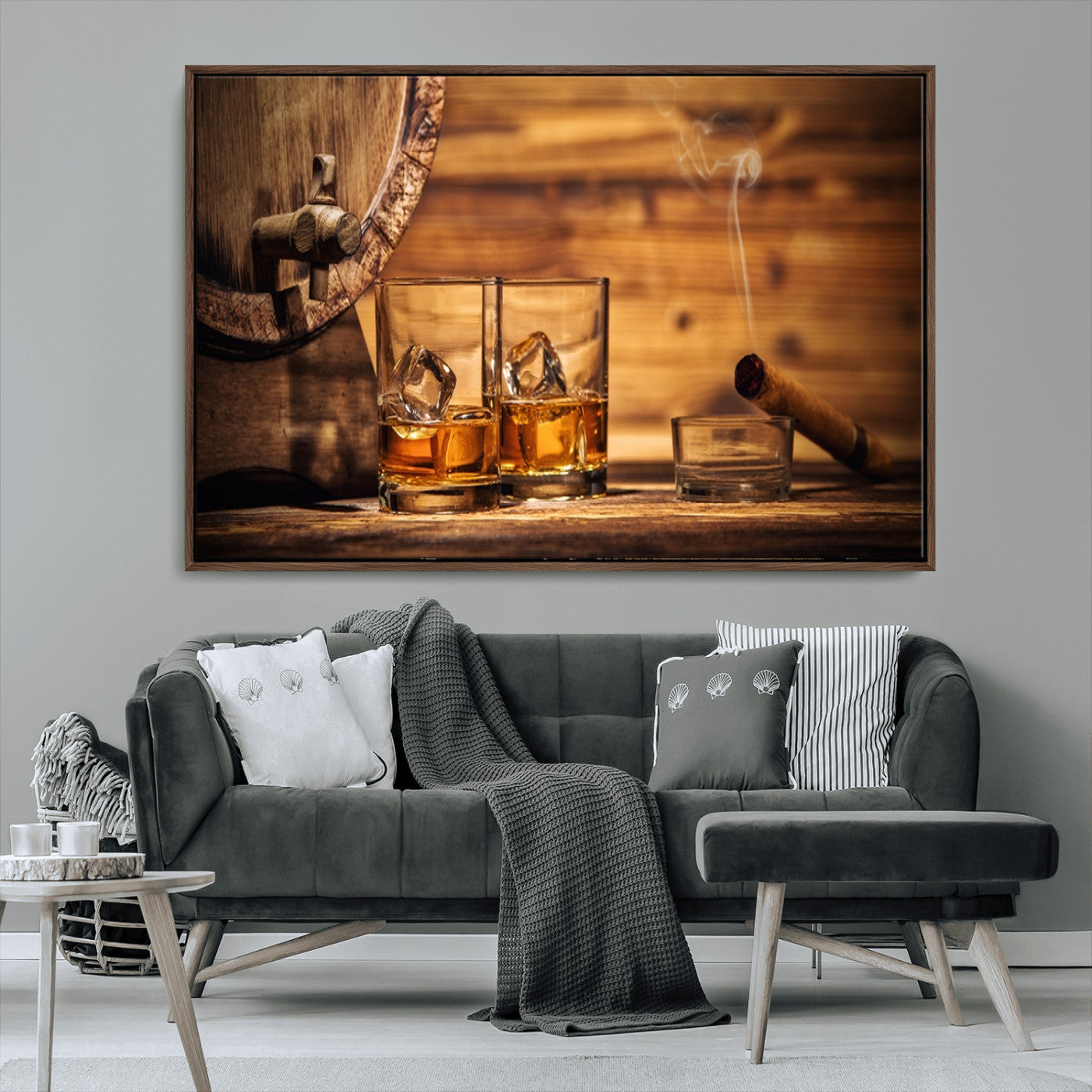 MGV-FC-36X24 - Rustic Whiskey and Barrel Canvas Print