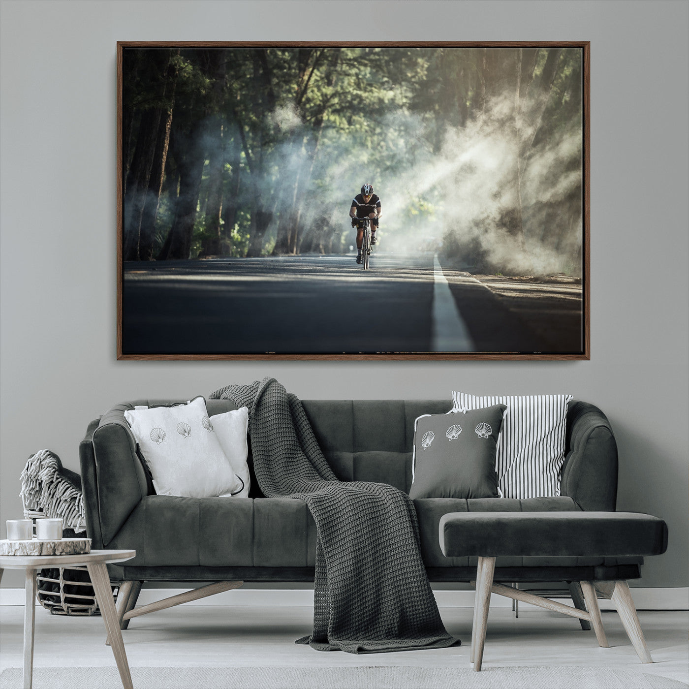 MGV-FC-36X24 - Cycling Road Bike in the Morning, Cycling Road Bike Canvas Print