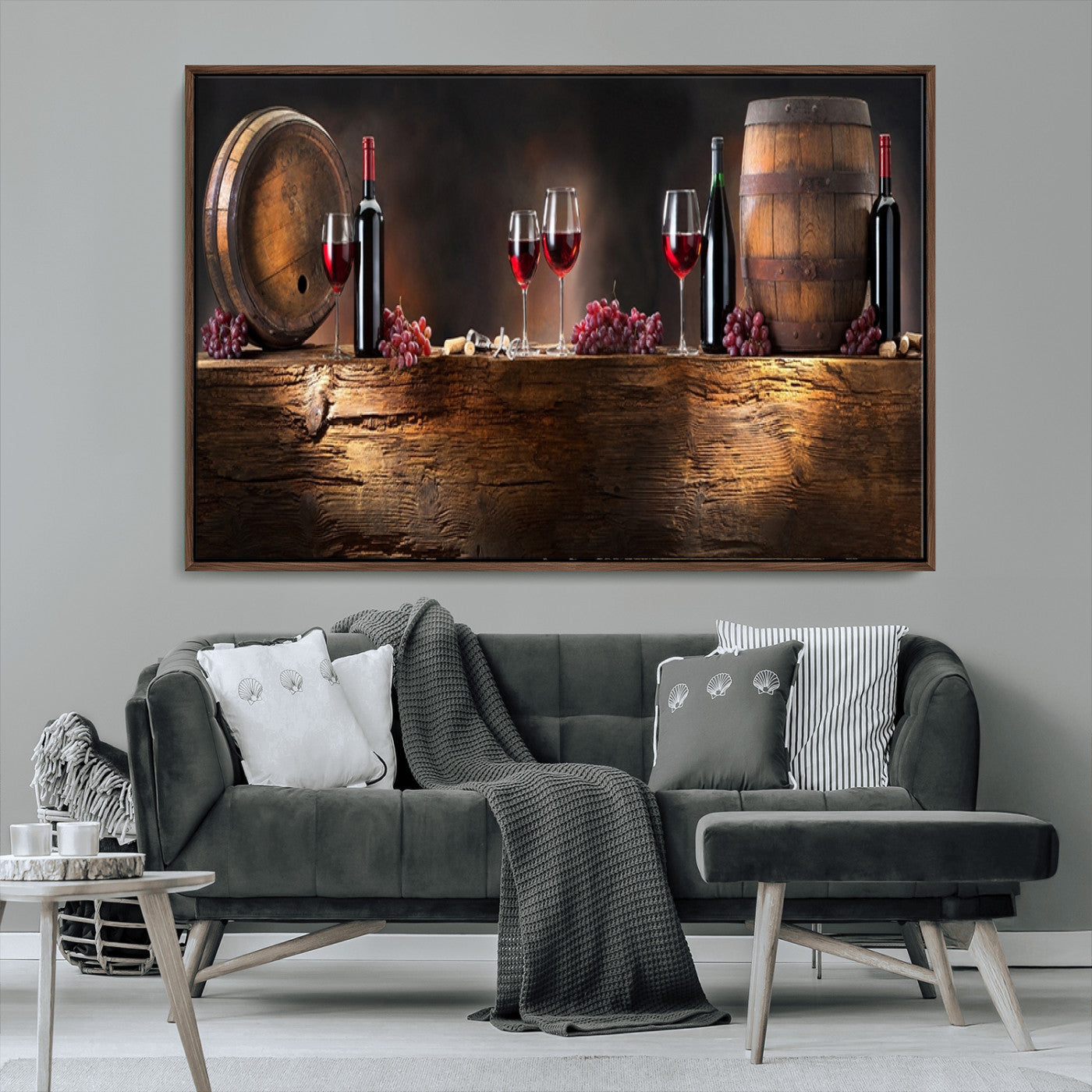 MGV-FC-36X24 - Wine and Barrels Wall Art Canvas Print