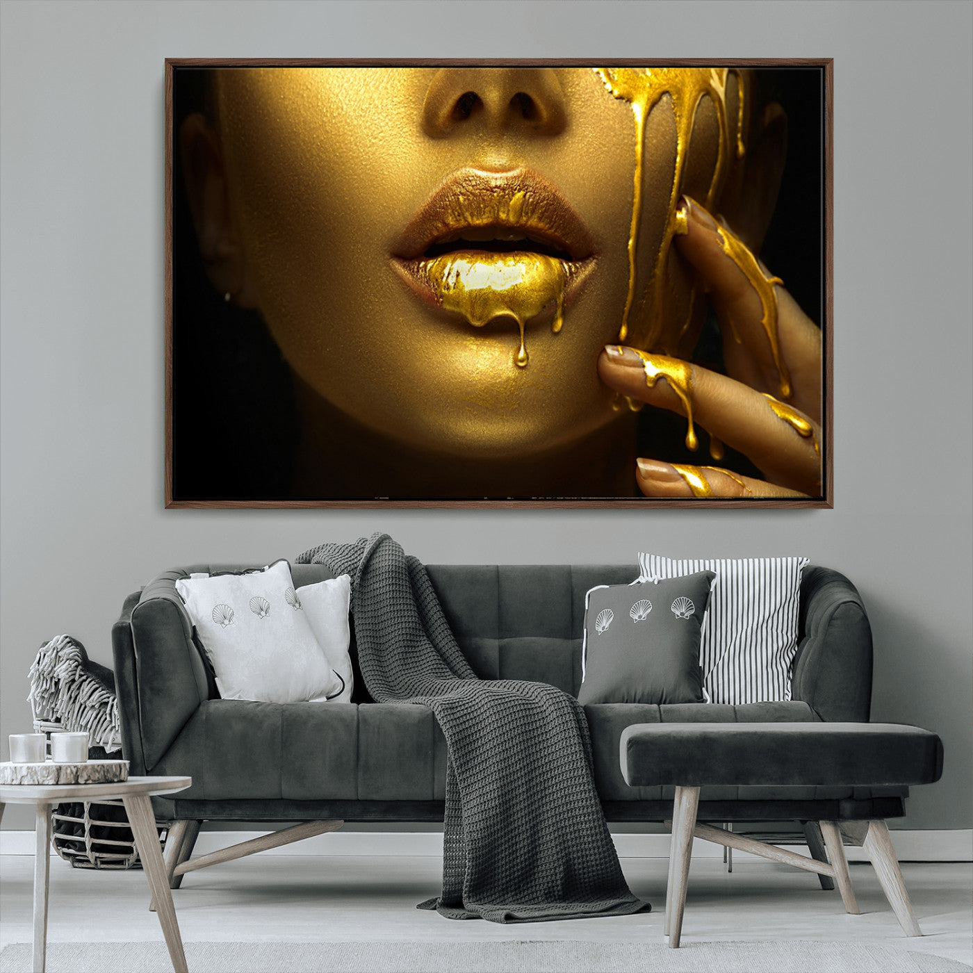 MGV-FC-36X24 - Gold and Women Wall Art Canvas Print