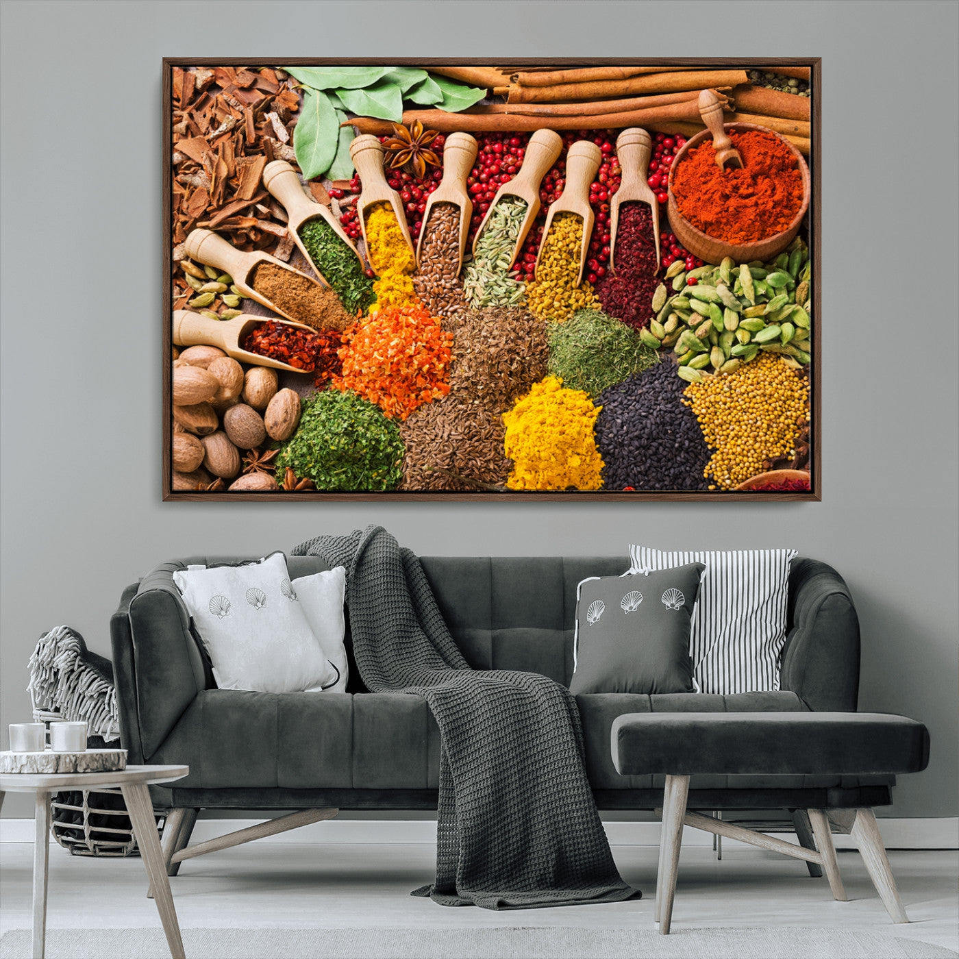 MGV-FC-36X24 - Herbs and Spices Art Canvas Print for Kitchen Kitchen, Dining Room Wall Decor