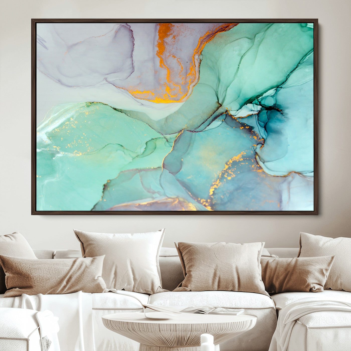36934-MGV-CV-36X24-Colorful Marble Fluid Effect Canvas Wall Art Print