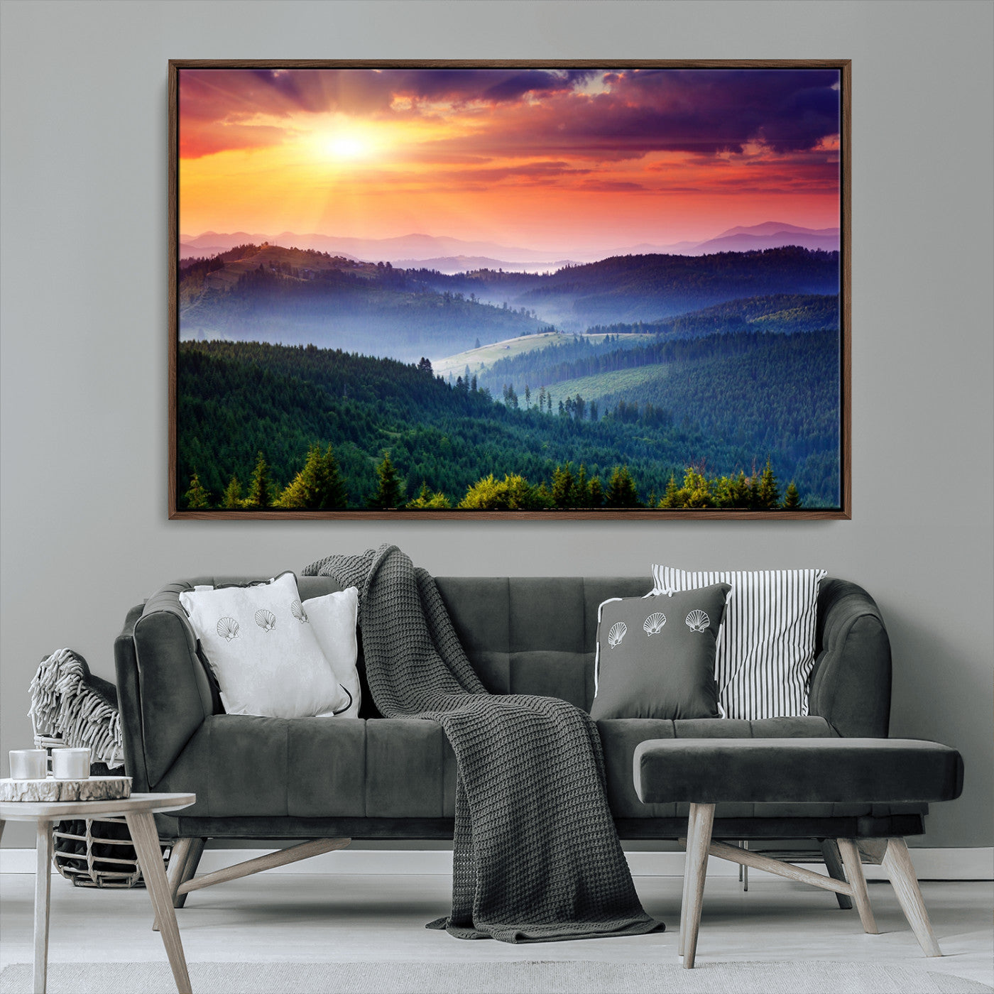 MGV-FC-36X24 - Mountain and Sunset Wall Art Canvas Print