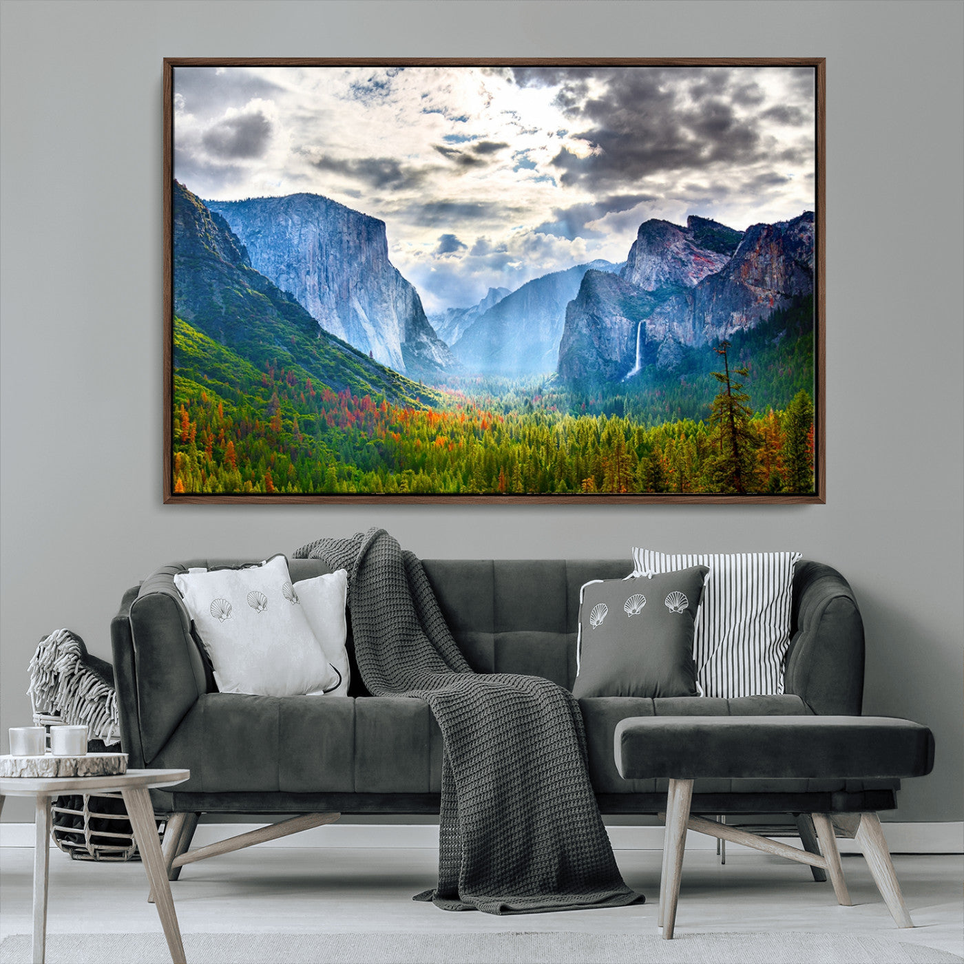 MGV-FC-36X24 - Yosemite Park Half Dome 3 Panel Canvas Print | Large Giclée Landscape Wall Art for Living Room,