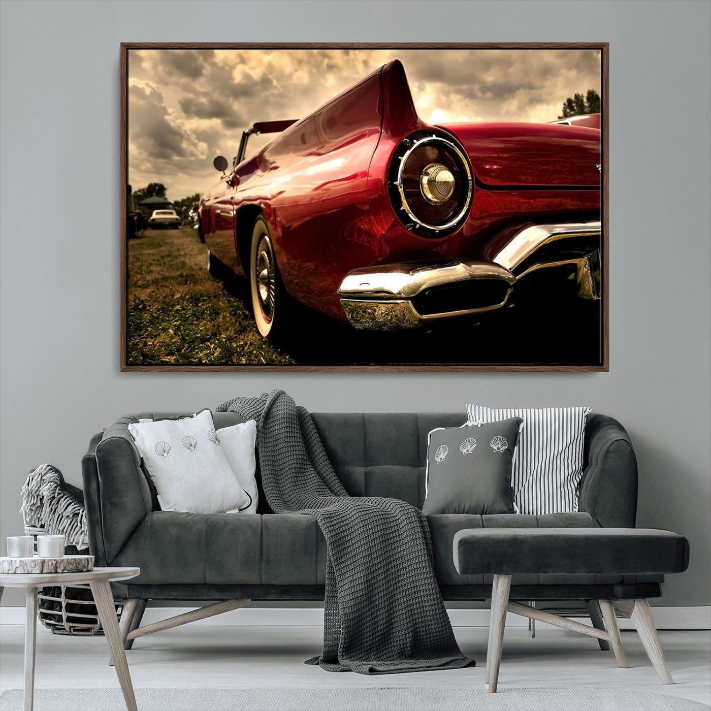 MGV-FC-36X24 - Red Classic Car Wall Art Canvas Print