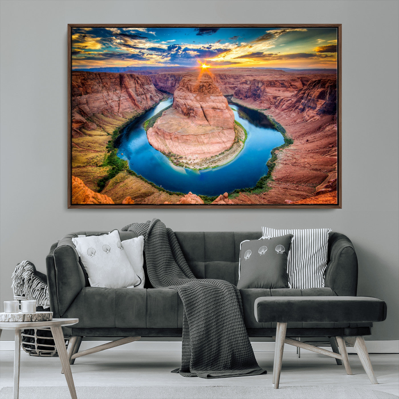 MGV-FC-36X24 - Sunset on the Horseshoe Bend Grand Canyon, Horseshoe Bend Grand Canyon Canvas Wall Art Print