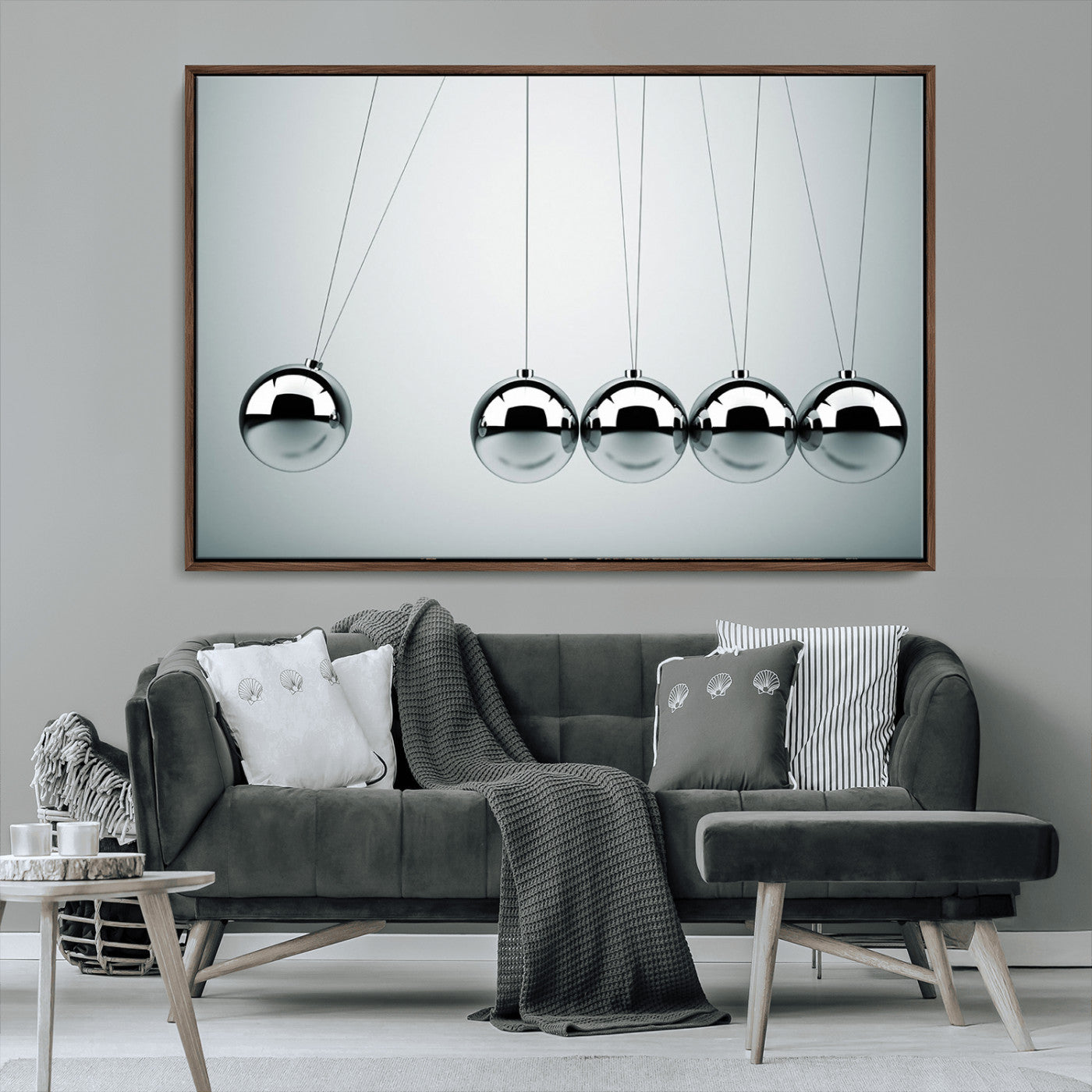 MGV-FC-36X24 - Newton's Cradle Wall Art Canvas Print, Framed Newton Cradle Wall Art