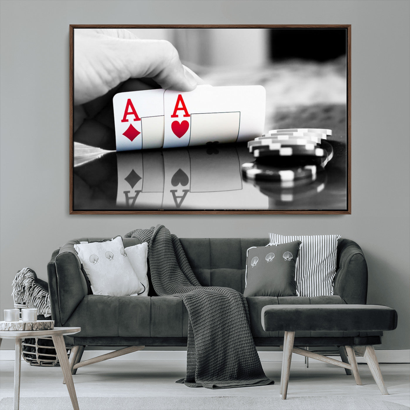 MGV-FC-36X24 - Aces Poker Art Poker Game Wall Art Canvas Print