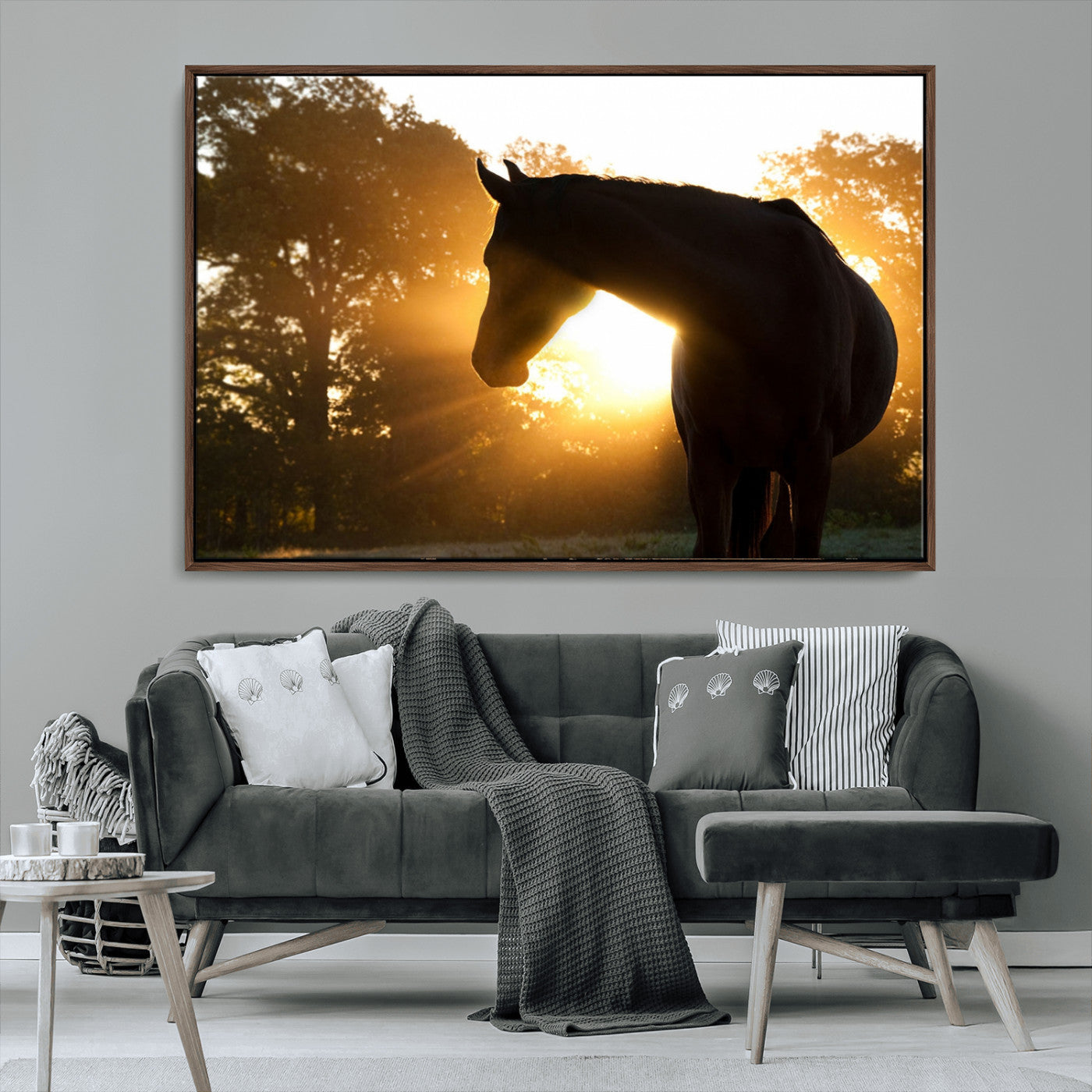 MGV-FC-36X24 - Horse at Sunset Wall Art Animal Canvas Print
