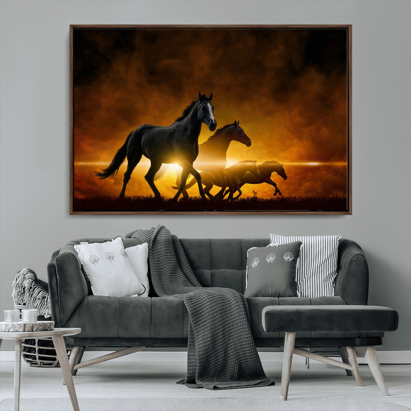 MGV-FC-36X24 - Horse Wall Art Canvas Print, Multi Panel Animal Canvas Print