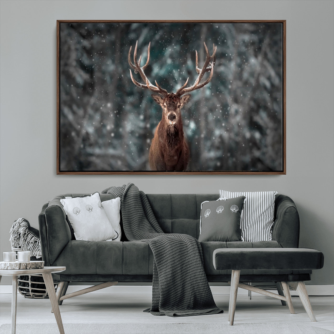MGV-FC-36X24 - Wall Art Deer Art Animal Canvas, Framed Wall Art Deer Canvas Print