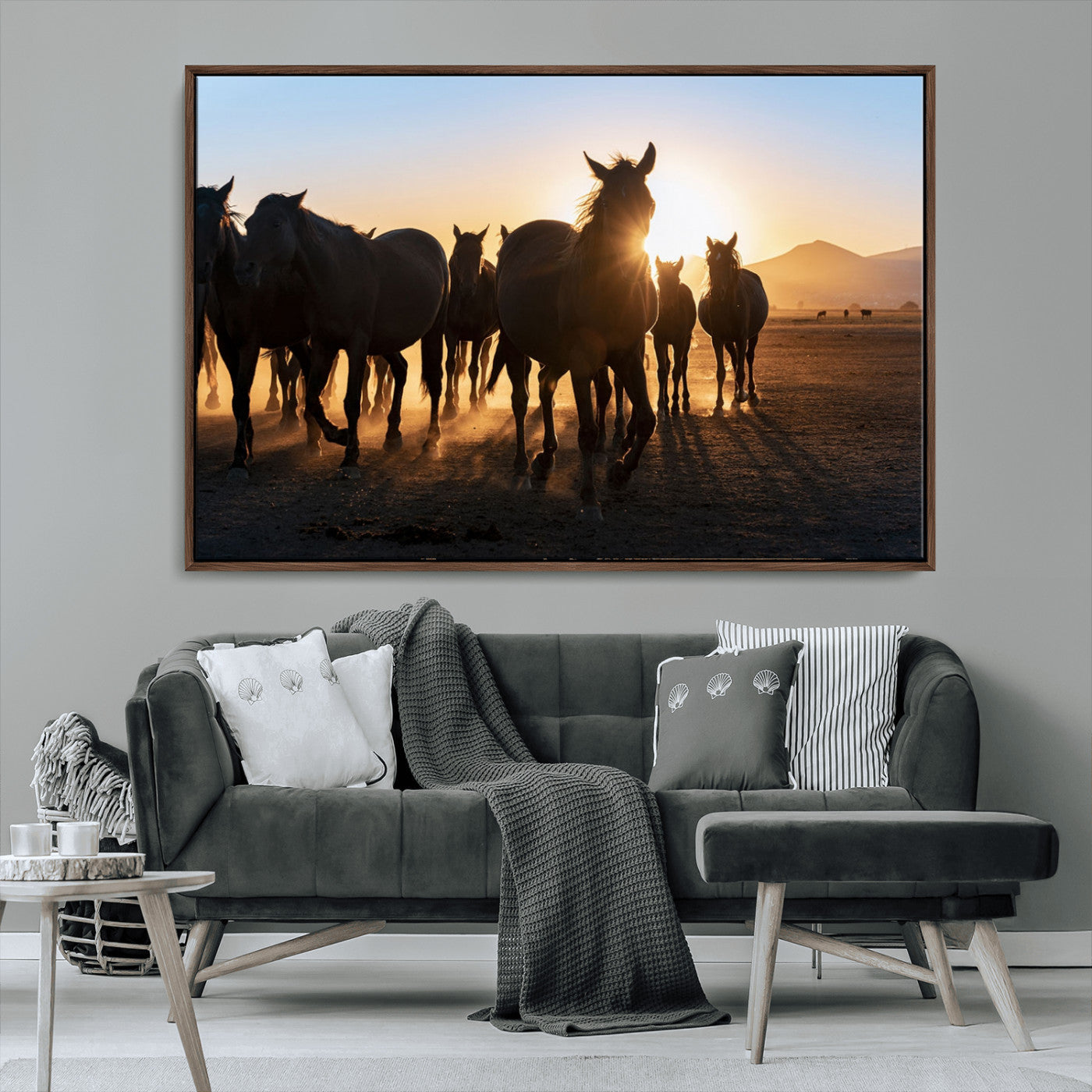 MGV-FC-36X24 - Horse Herd Wall Art Animal Canvas Print