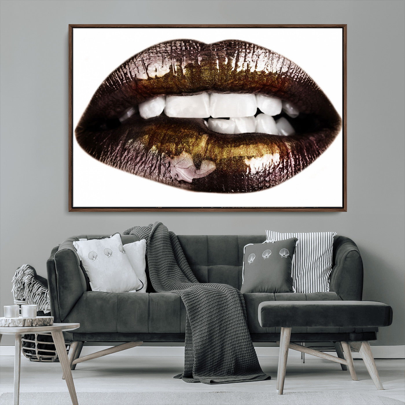 MGV-FC-36X24 - Close Up Lips Wall Art Canvas Print