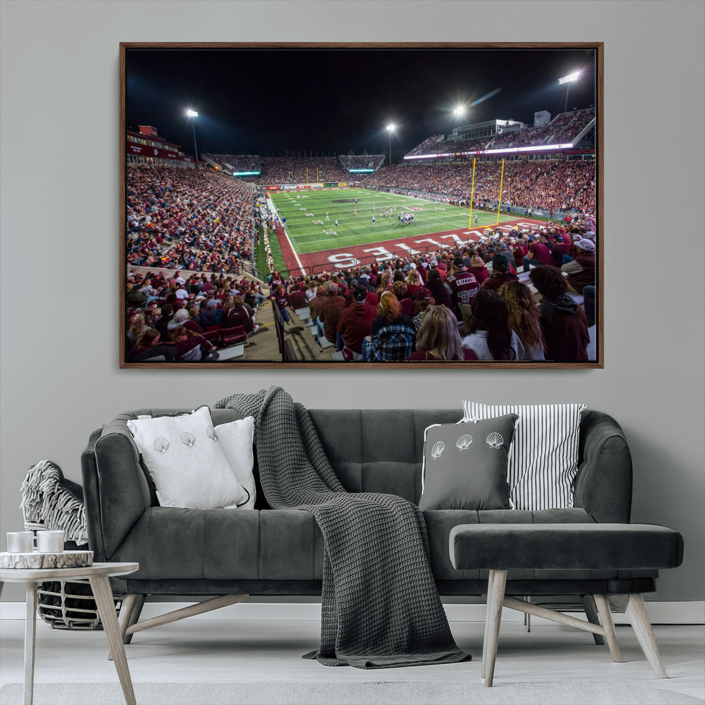 MGV-FC-36X24 - American Football Wall Art Canvas Print, Stadium Sport Wall Art Print