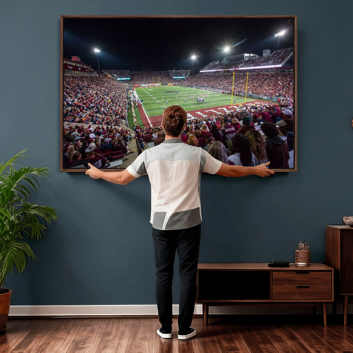 56191-MGV-CV-36X24 - Washington Grizzly Stadium American Football Wall Art Canvas Print, Sports Wall Art Print, Game Room Decor-1