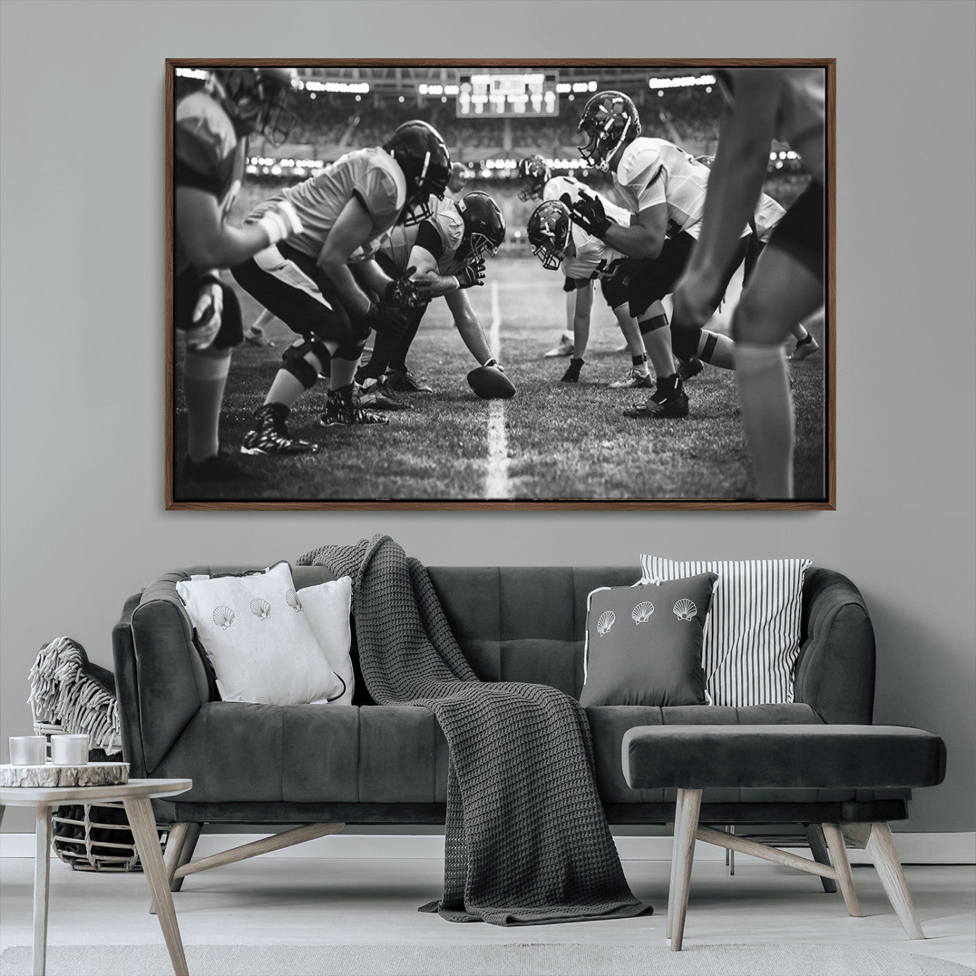 MGV-FC-36X24 - American Football Wall Art Canvas Print, Stadium Sport Wall Art Print