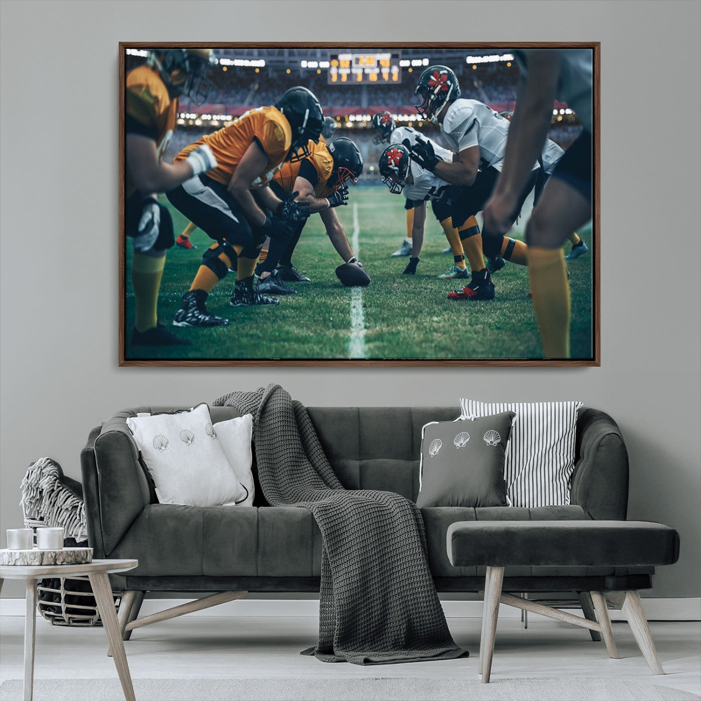 -American Football Playing Wall Art Canvas Print