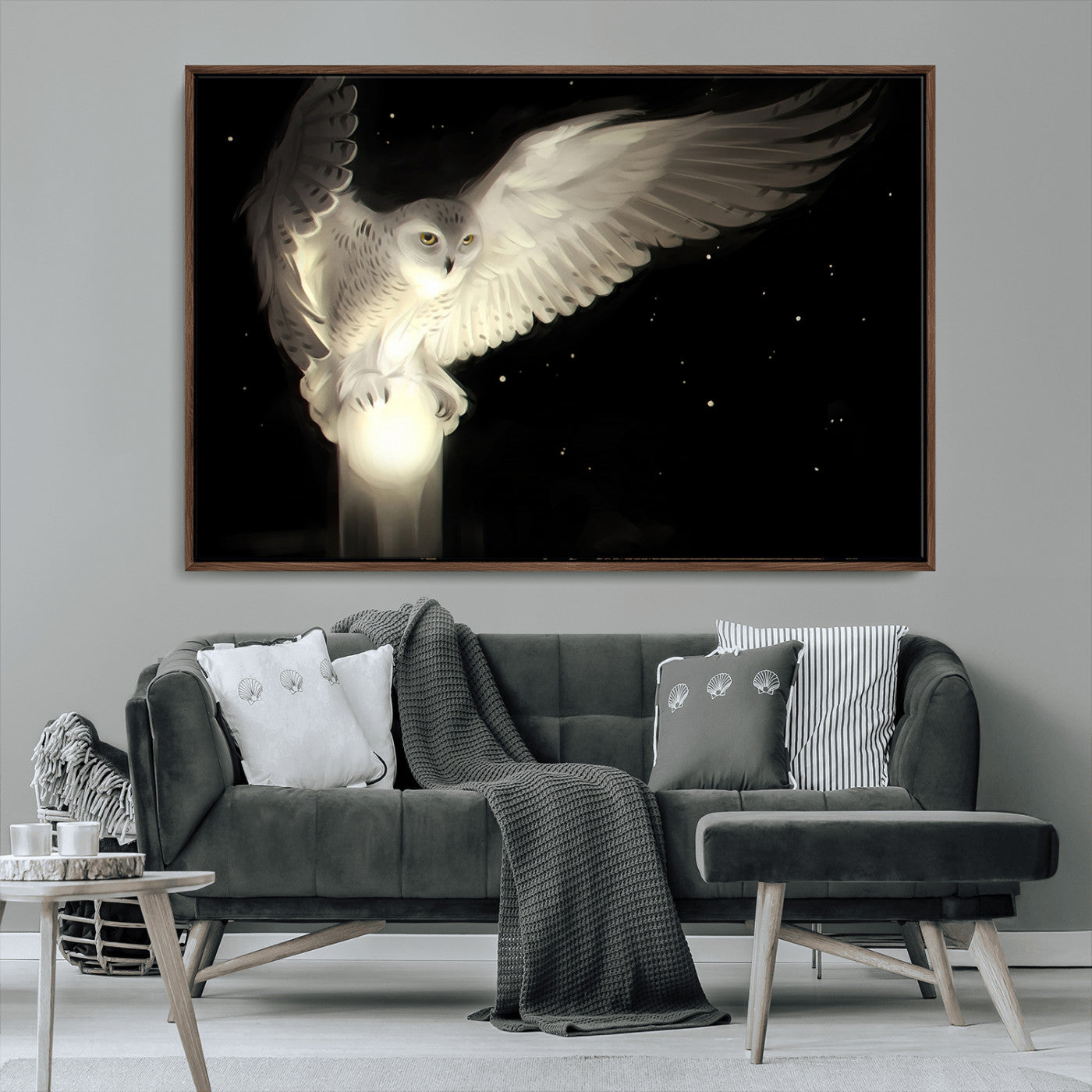 MGV-FC-36X24 - Night Owl Art -  Illuminating the Darkness – Unique Animal-Inspired Wall Art for Modern Decor |