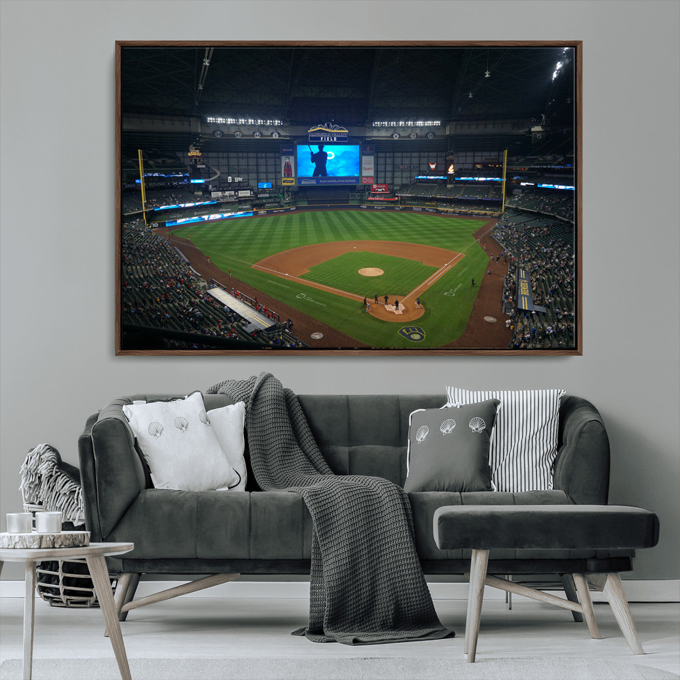 MGV-FC-36X24 - Milwaukee Brewers Baseball Art Print - American Family Field Stadium Wall Art Canvas Print