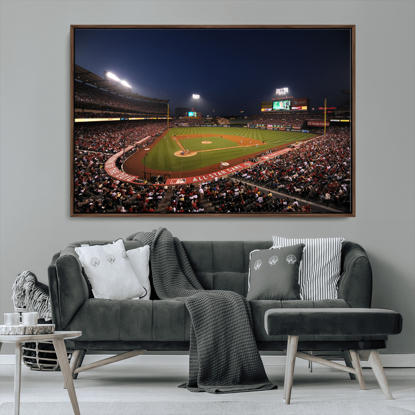 MGV-FC-36X24 - Los Angeles Angels Baseball Team Print - Anaheim Angel Stadium Wall Art Canvas Print