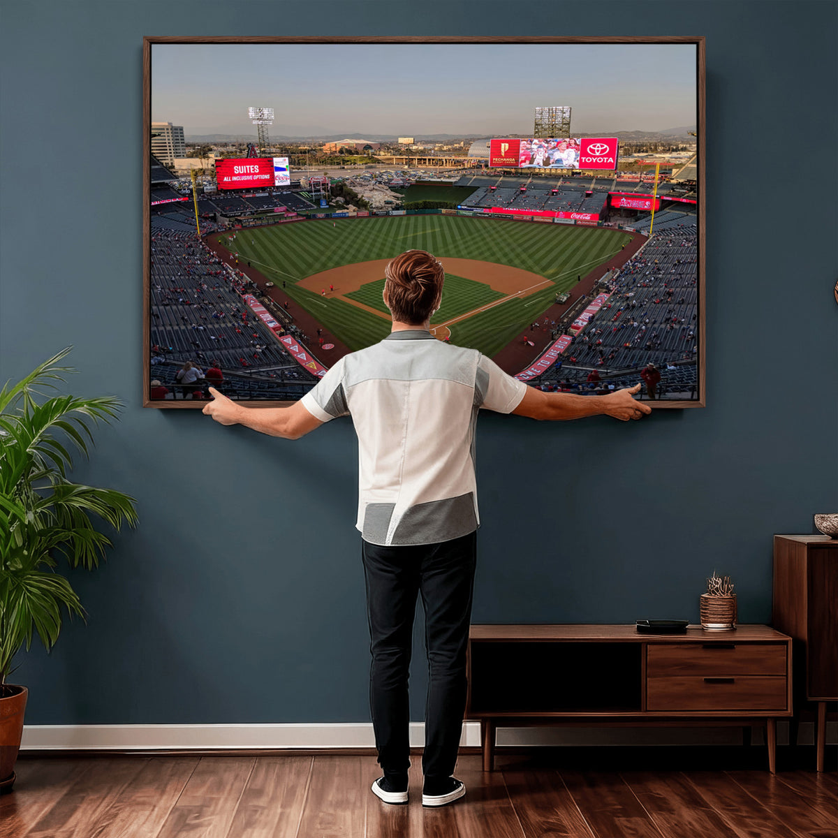 45864-MGV-CV-36X24 - Los Angeles Angels Baseball Canvas Print, Anaheim Angel Stadium Wall Art