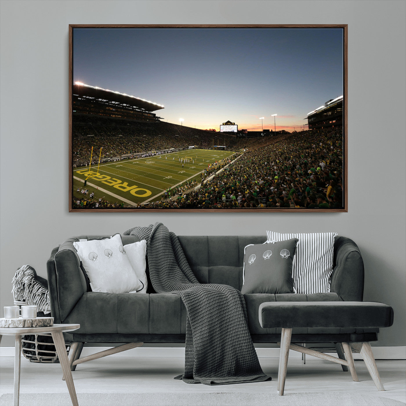 MGV-FC-36X24 - Oregon Ducks Football Team Print - Eugene Autzen Stadium Wall Art Canvas Print