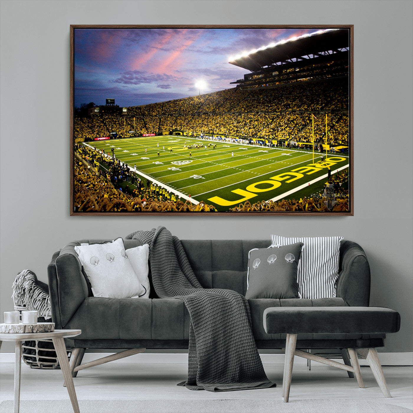 MGV-FC-36X24 - University of Oregon Ducks Football Team Print - Eugene Autzen Stadium Wall Art Canvas Print