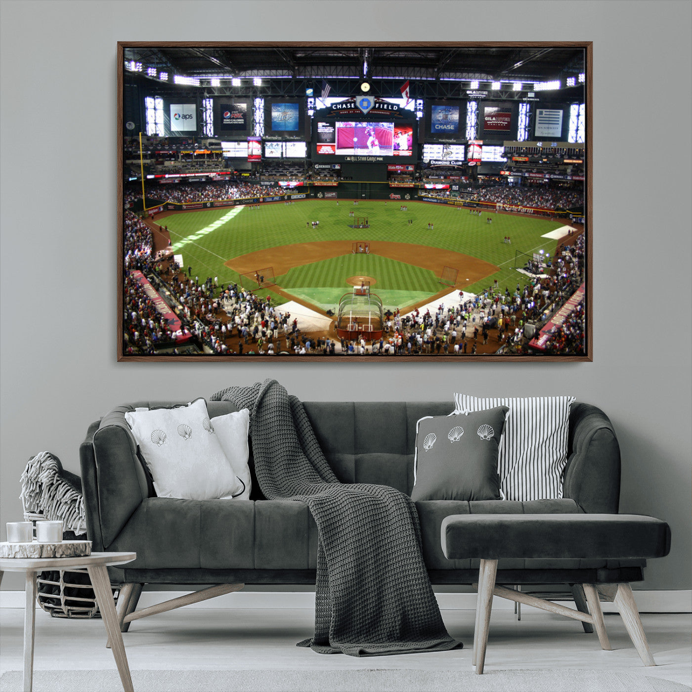 MGV-FC-36X24 - Arizona Diamondbacks Baseball Team Print - Phoenix Chase Field Baseball Stadium Wall Art Canvas