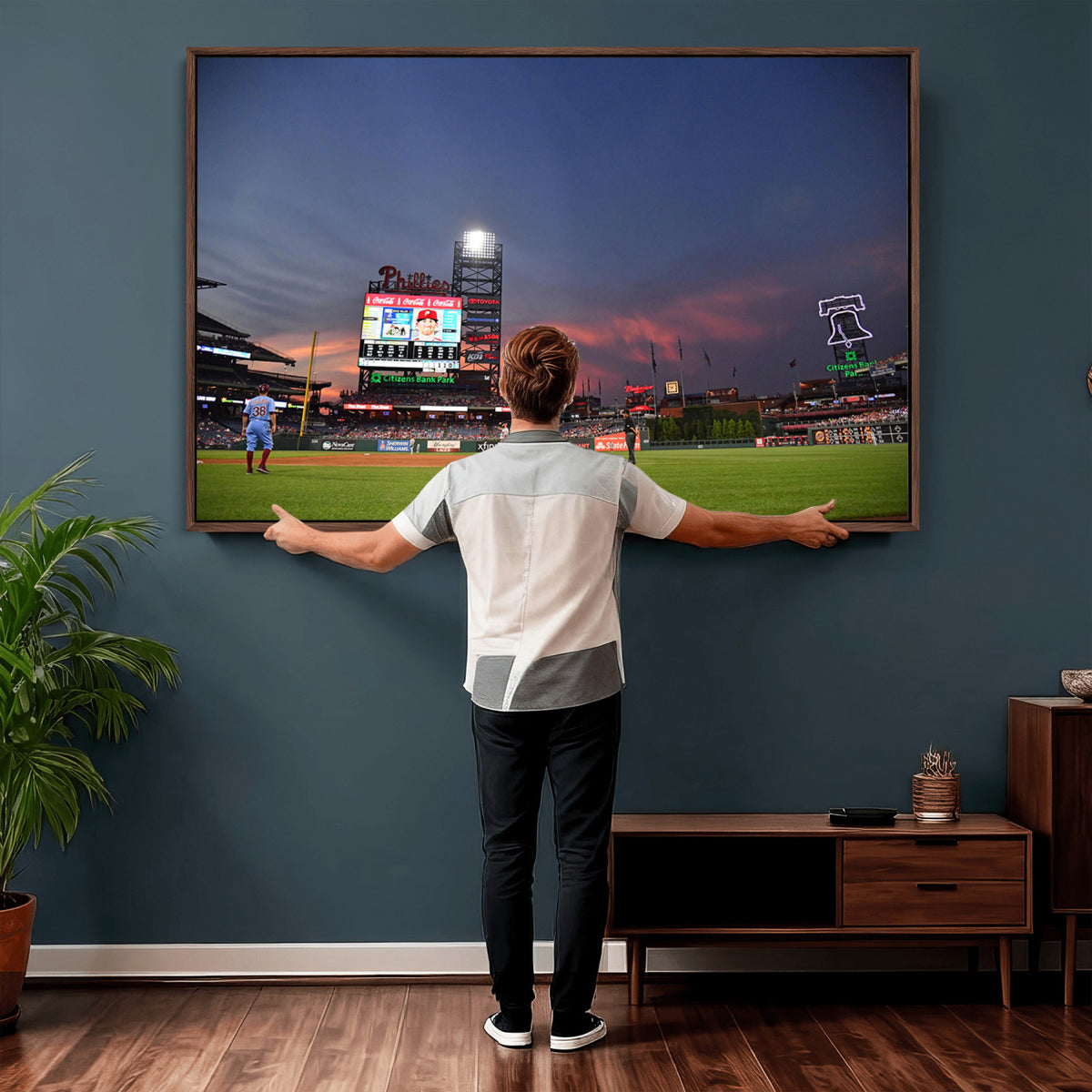 22594-MGV-CV-36X24 - Philadelphia Phillies Baseball Print - Philadelphia Citizens Bank Park Stadium Wall Art, Phillies