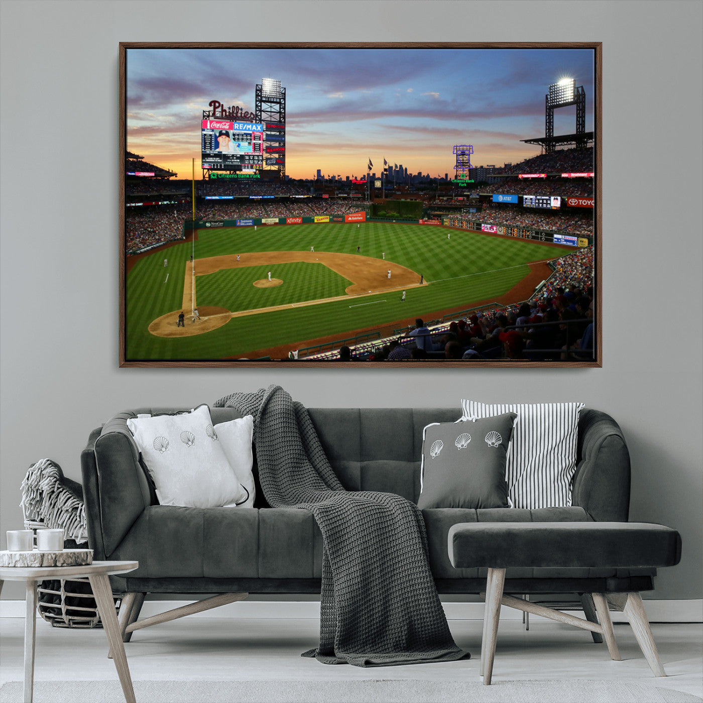 MGV-FC-36X24 - Citizens Bank Park Philadelphia Phillies Wall Art Canvas | 3-Panel Canvas Print of Phillies Stadium