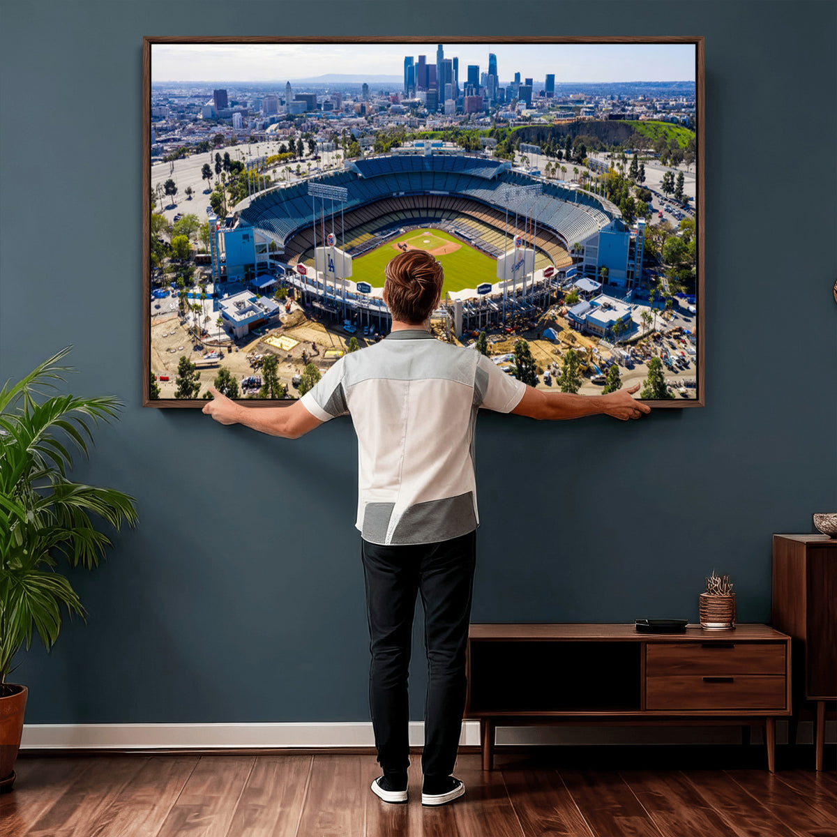 58596-MGV-CV-36X24 - Los Angeles Dodgers Dodger Stadium Wall Art Canvas Print, Extra Large Game Room Wall Decor