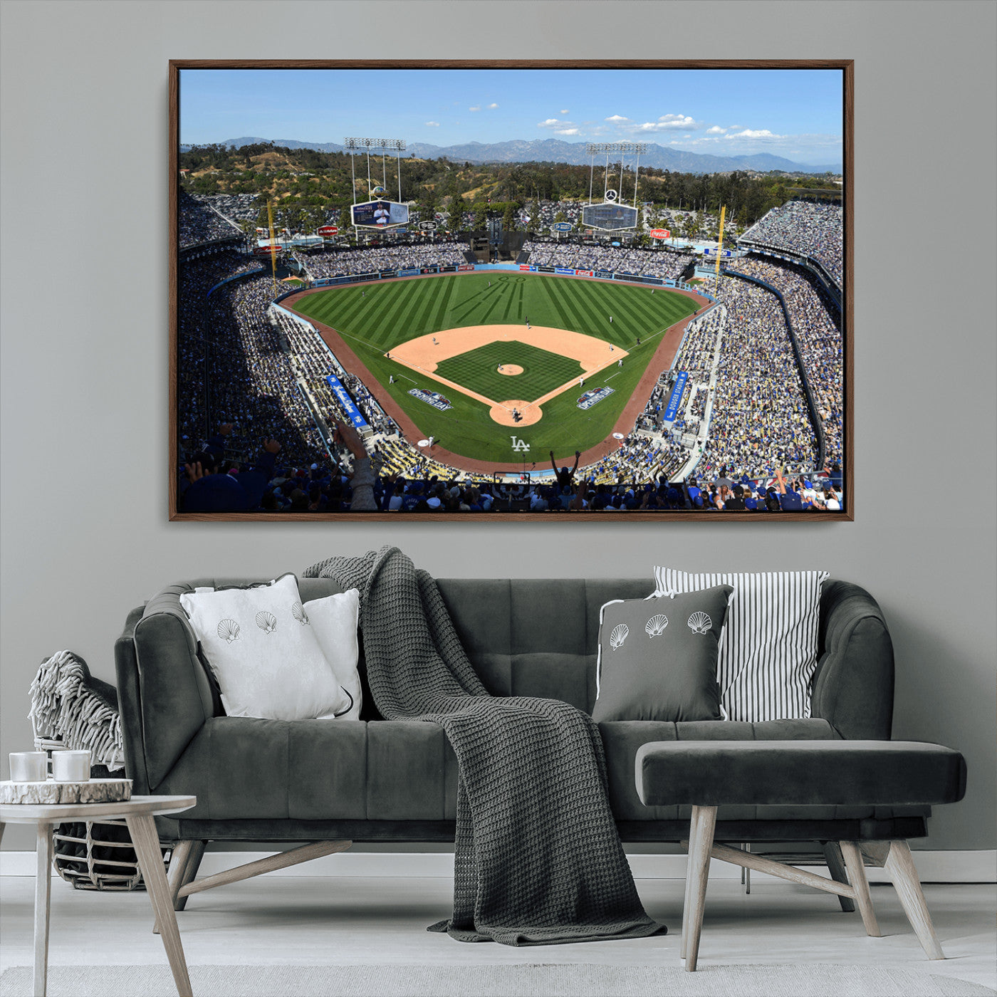 MGV-FC-36X24 - Los Angeles Dodgers Dodger Stadium Wall Art Canvas Print - MLB Baseball Stadium Wall Art Canvas