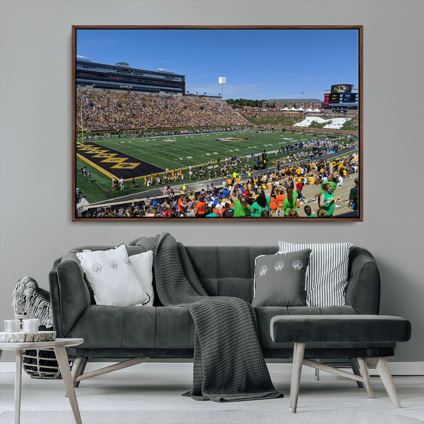 MGV-FC-36X24 - University of Missouri Tigers Football Team Print - Columbia Faurot Field Memorial Stadium Wall Art
