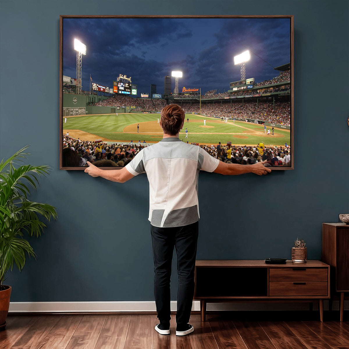85099-MGV-CV-36X24 - Boston Red Sox Baseball Team Print Canvas, Massachusetts Fenway Park Stadium Wall Art