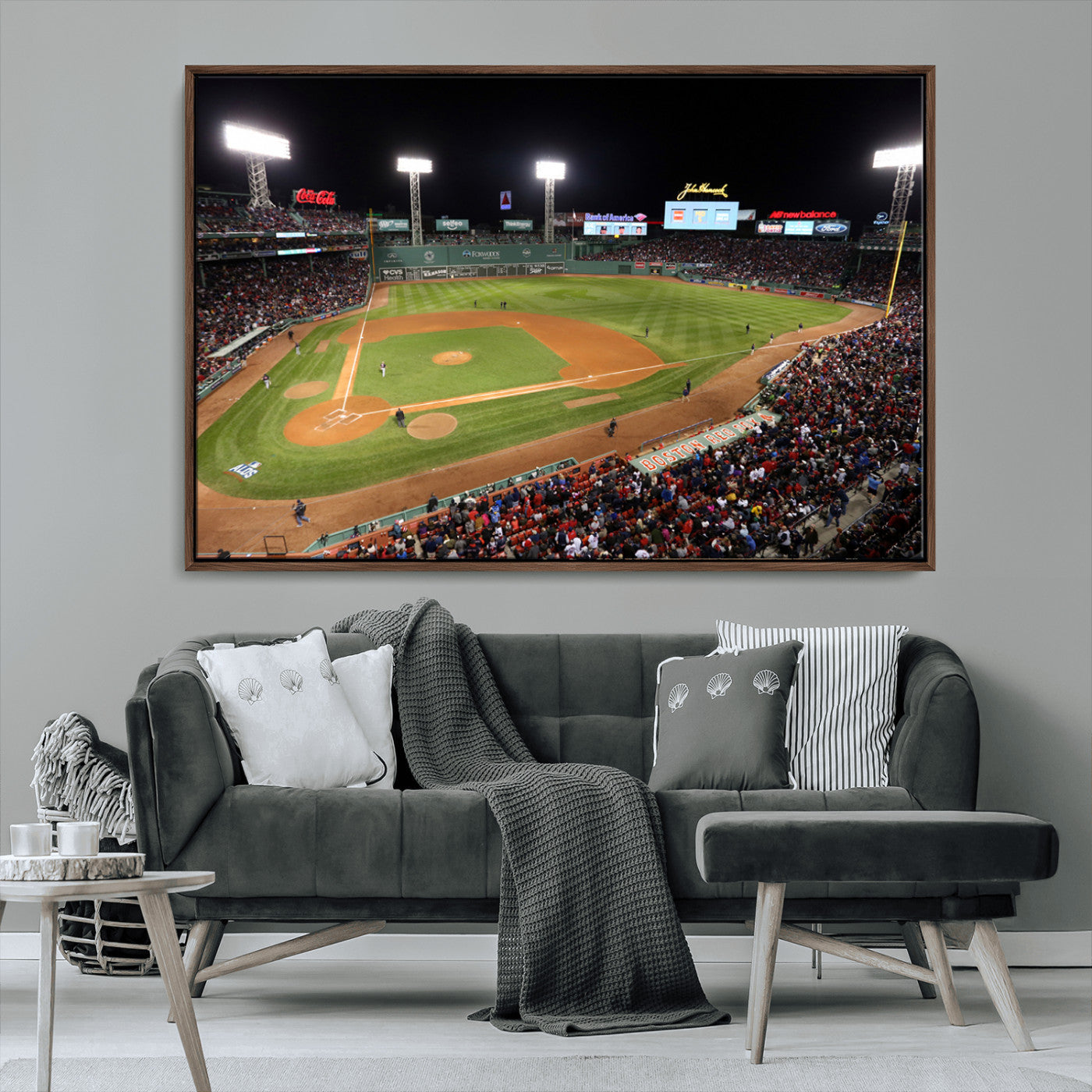 MGV-FC-36X24 - Boston Red Sox Baseball Team Print - Massachusetts Fenway Park Stadium Wall Art Canvas Print