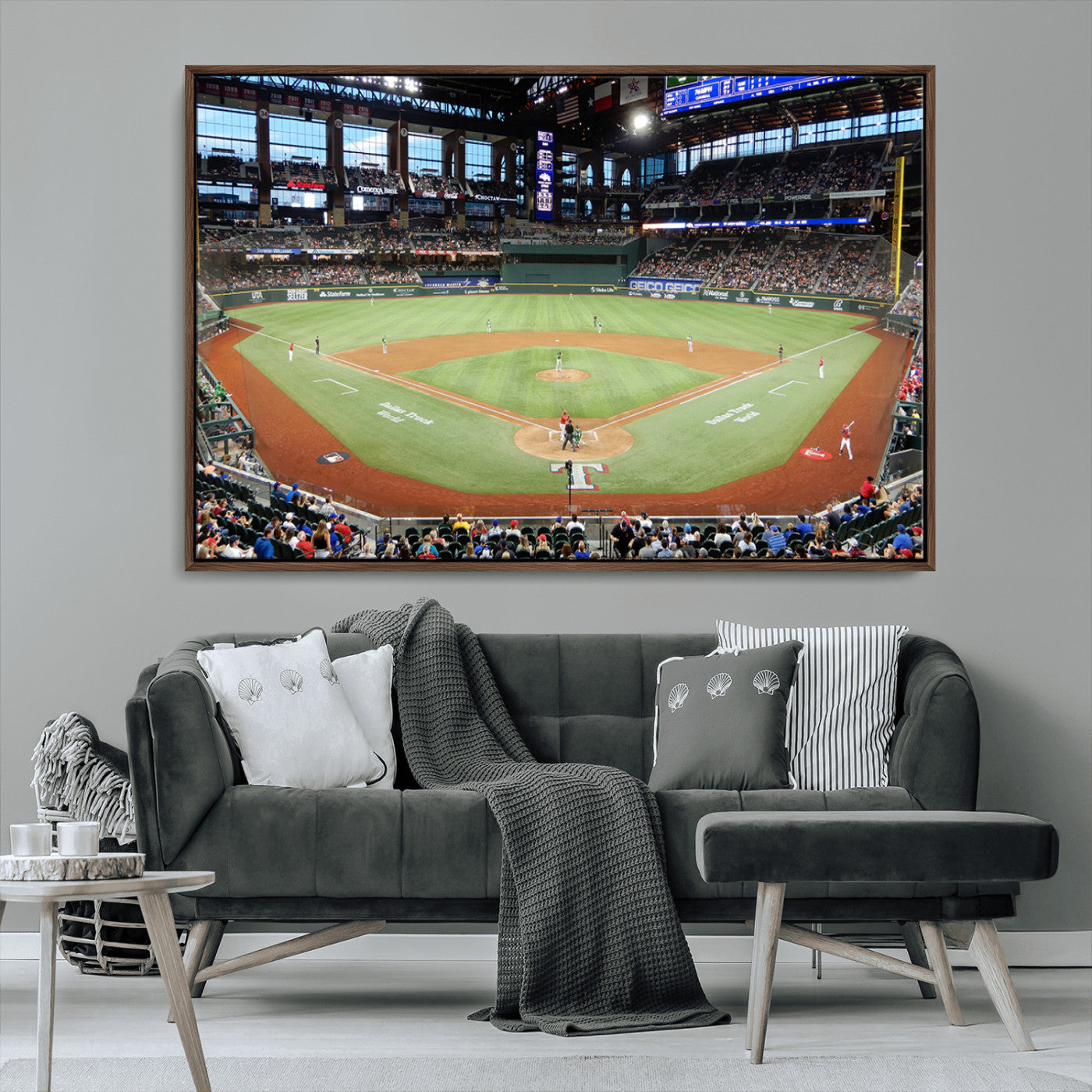 MGV-FC-36X24 - Texas Rangers Baseball Team Print - Arlington Globe Life Field Stadium Canvas Print Wall Art