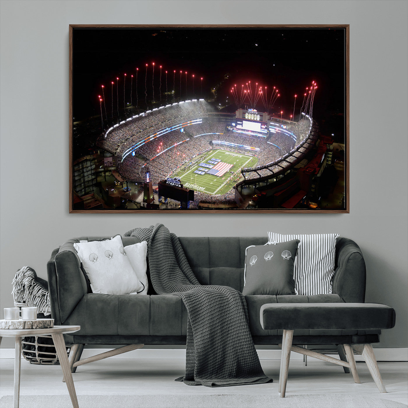 MGV-FC-36X24 - New England Patriots Team Print Wall Art- Foxborough Gillette Stadium Wall Art Canvas Print