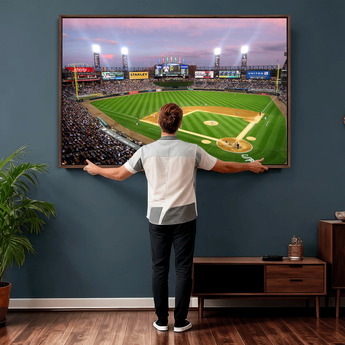 38470-MGV-CV-36X24 - Chicago White Sox Baseball Team Print Canvas, Guaranteed Rate Field Stadium Wall Art