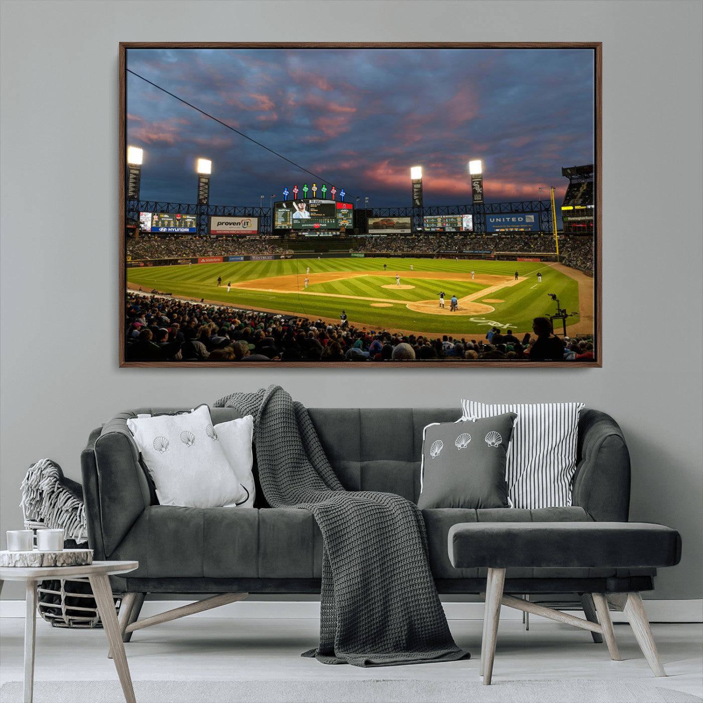 MGV-FC-36X24 - Chicago White Sox Baseball Team Print Canvas- Guaranteed Rate Field Stadium Wall Art Canvas Print