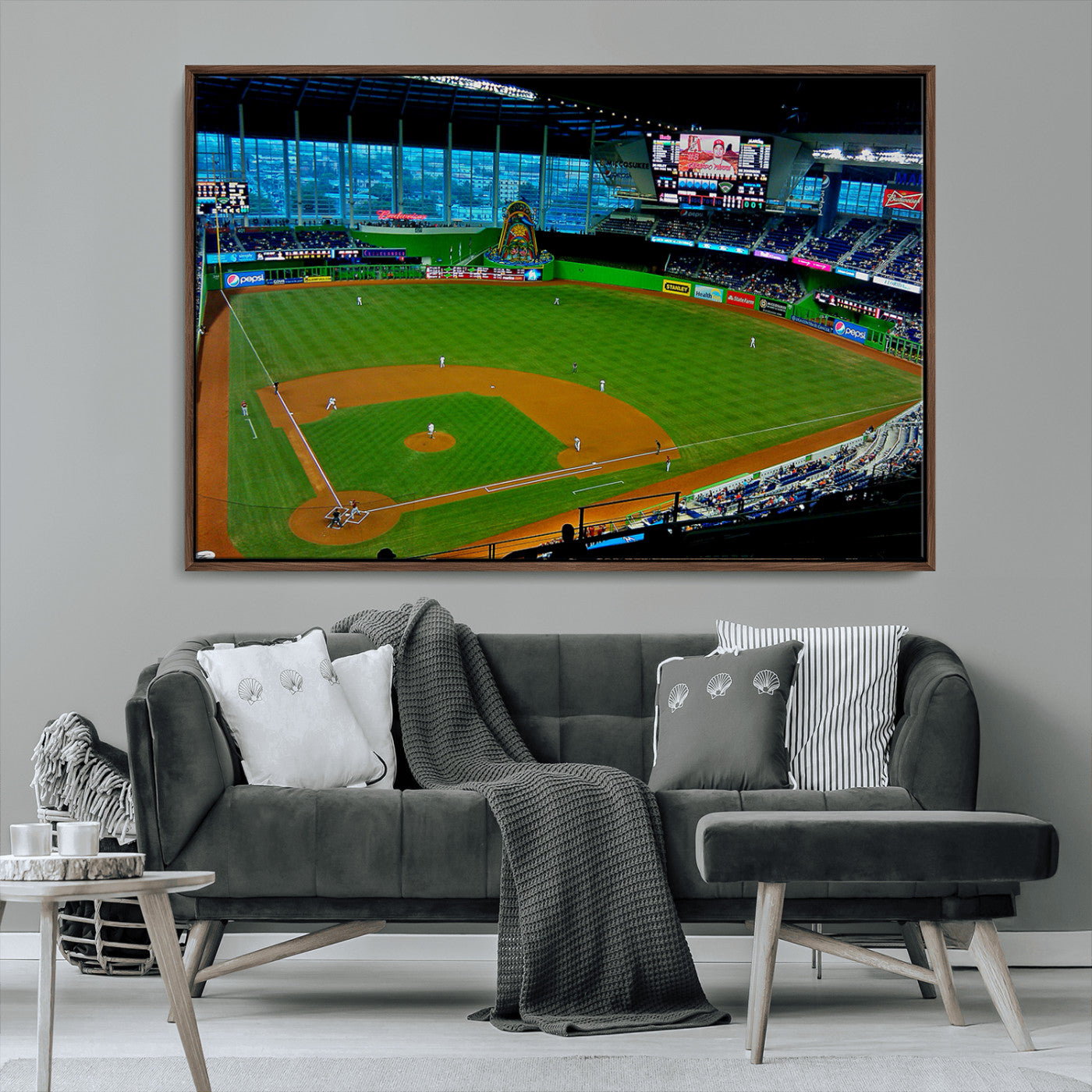 MGV-FC-36X24 - Miami Marlins Baseball Team Print - Miami LoanDepot Park Stadium Wall Art Canvas Print