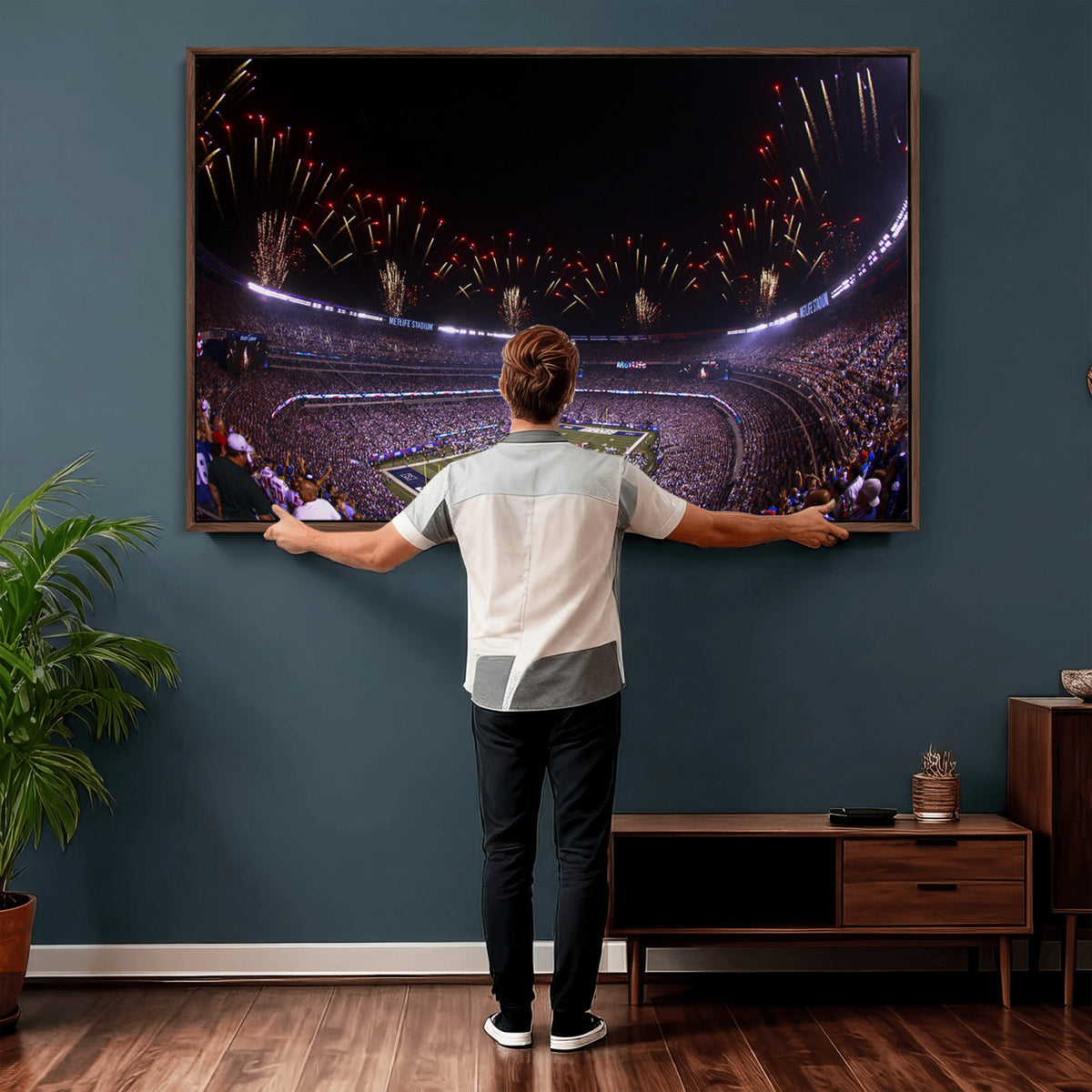 56360-MGV-CV-36X24 - New York Giants Football Team Print, East Rutherford MetLife Stadium Wall Art
