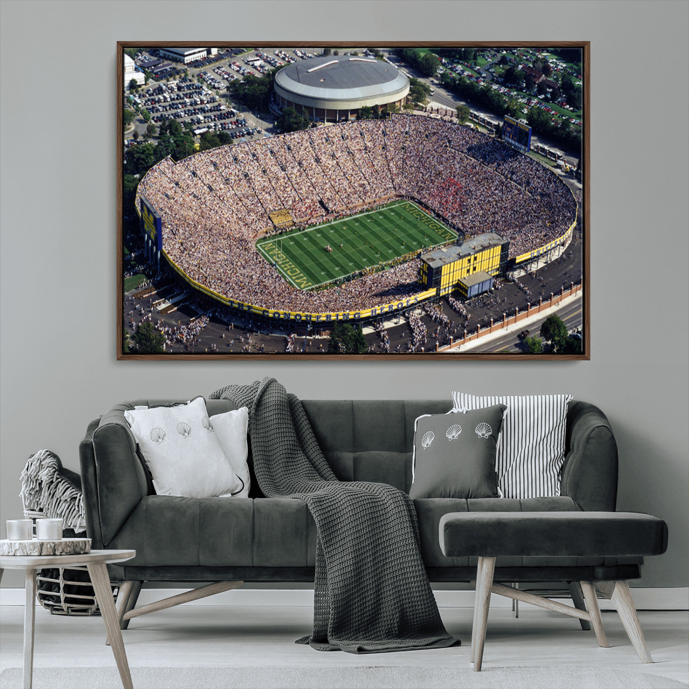 MGV-FC-36X24 - Michigan Wolverines Football Team Print - Ann Arbor Michigan Stadium Print, Michigan Wolverines
