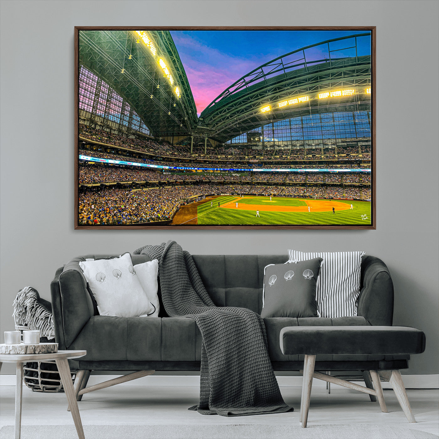 MGV-FC-36X24 - Milwaukee Brewers Baseball Team Print Canvas- American Family Field Stadium Wall Art Canvas Print