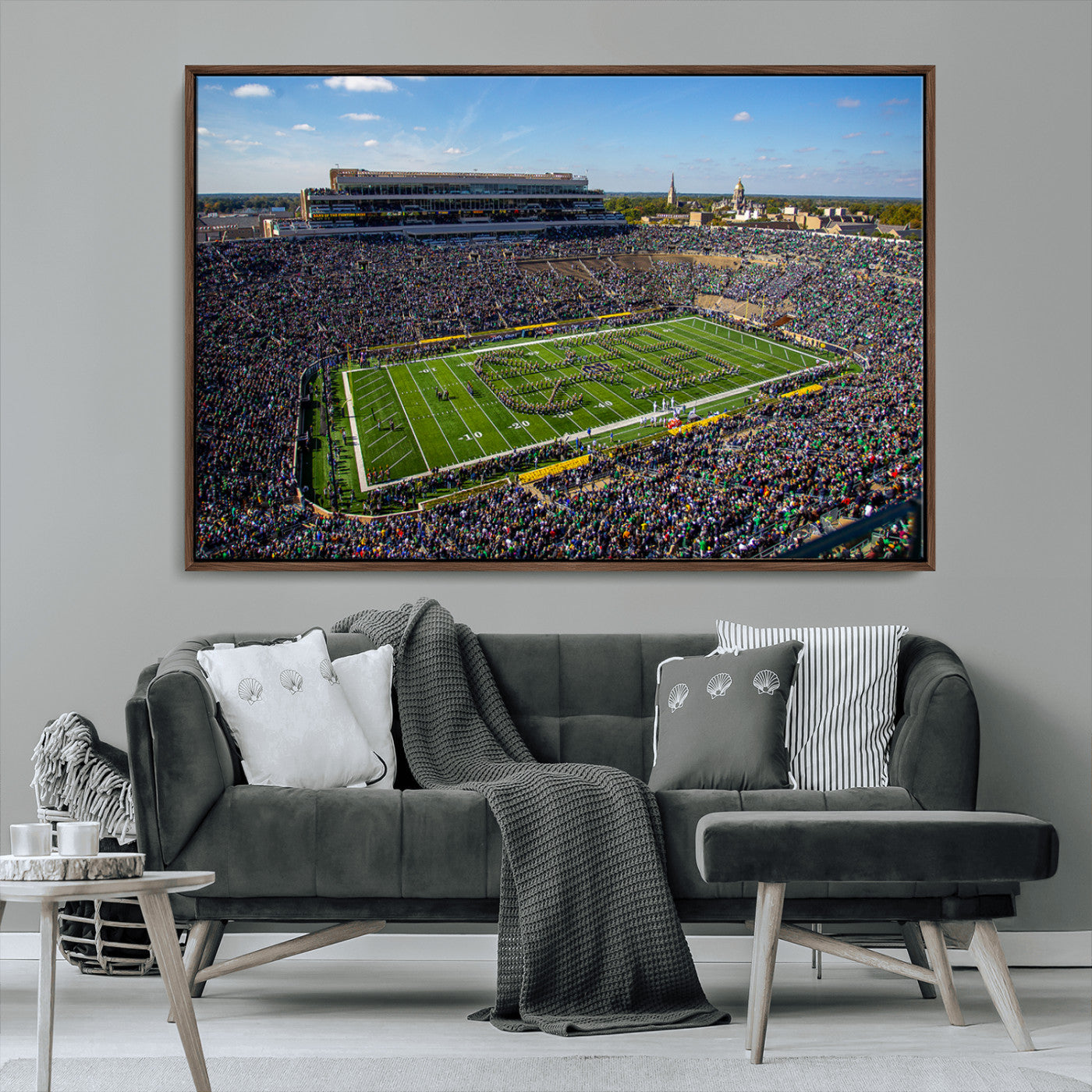 MGV-FC-36X24 - Notre Dame Fighting Irish Football Team Print - Notre Dame Stadium Wall Art Canvas Print
