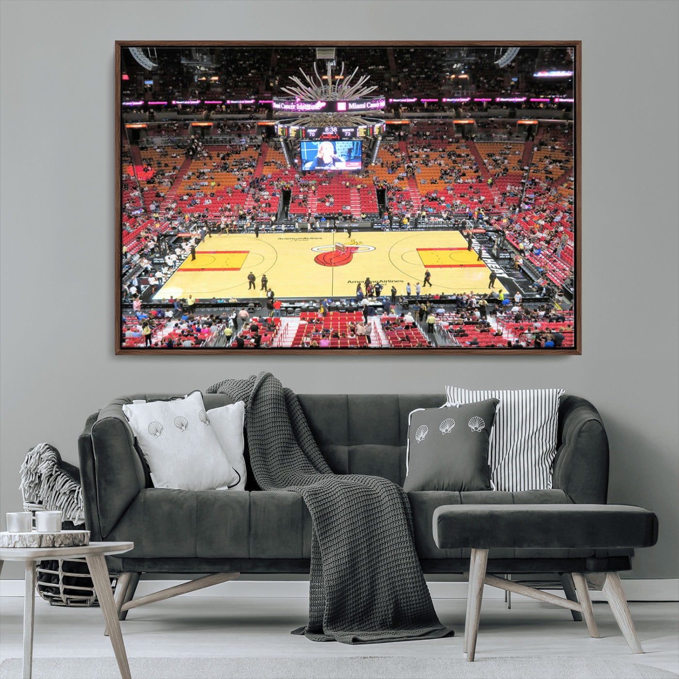 MGV-FC-36X24 - Miami Heat Basketball Team Print Wall Art- Kaseya Center Stadium Wall Art Canvas Print