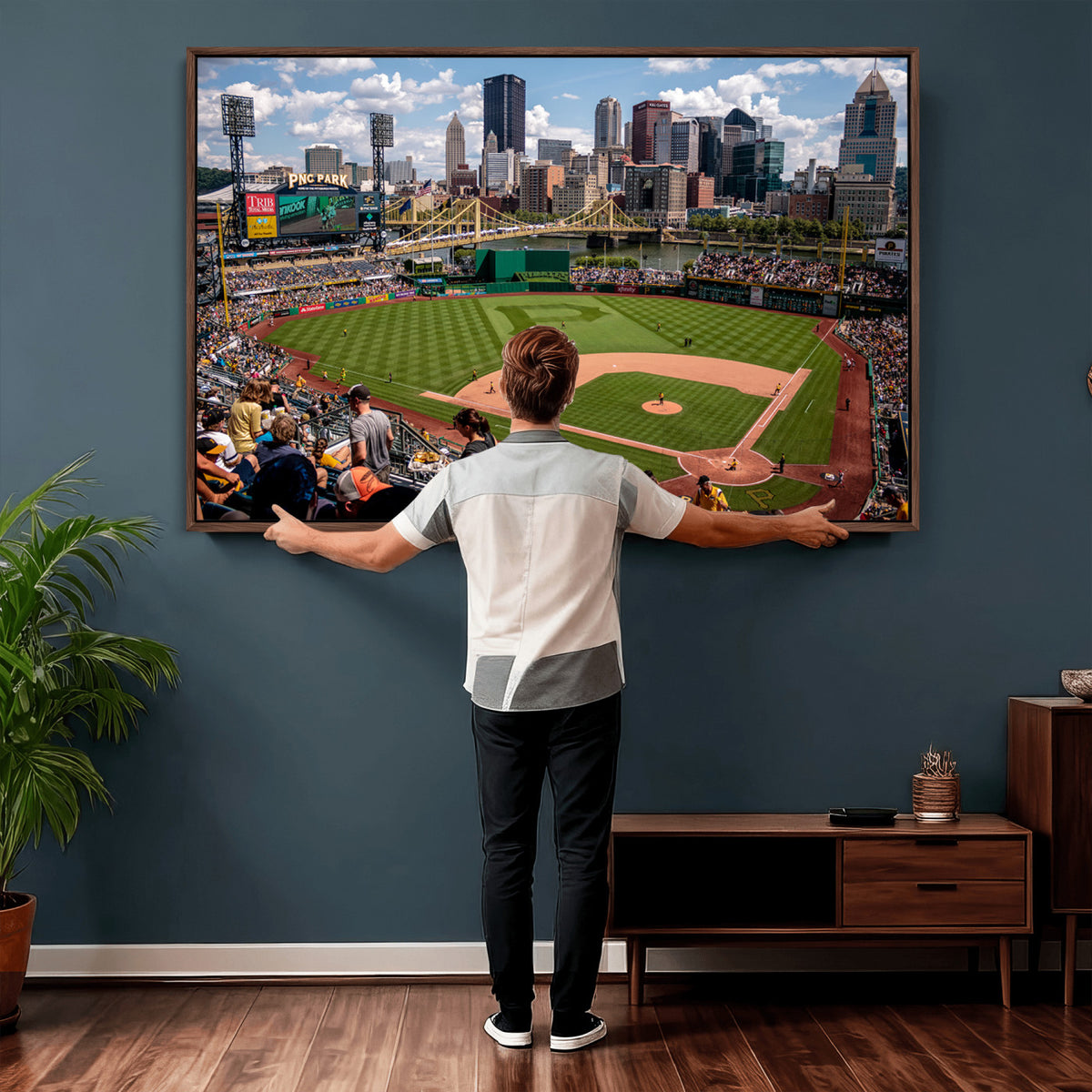 66872-MGV-CV-36X24 - Pittsburgh Pirates Baseball Team Print, PNC Park Stadium