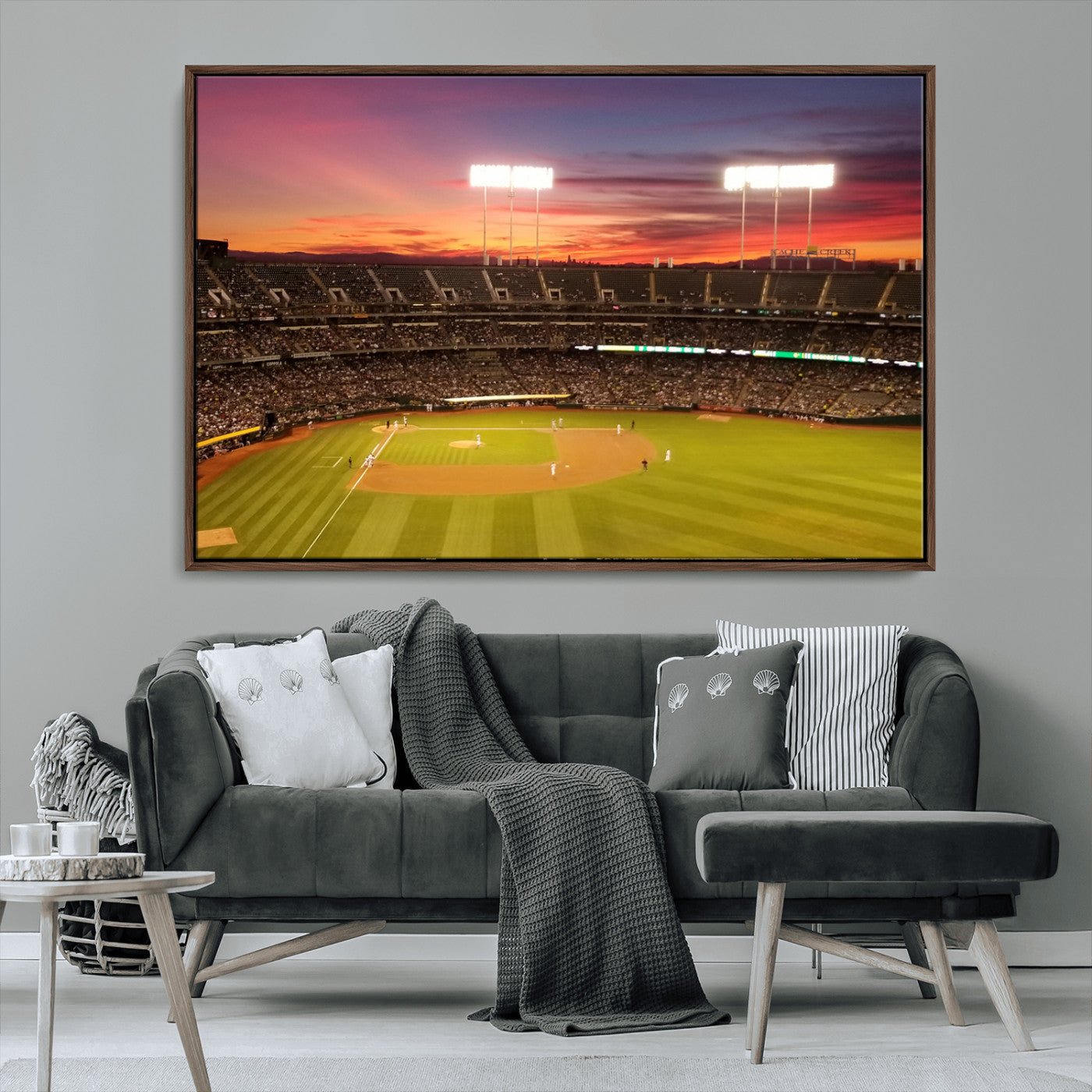 MGV-FC-36X24 - Oakland Athletics Baseball Team Print - Oakland Coliseum Stadium Wall Art Canvas Print